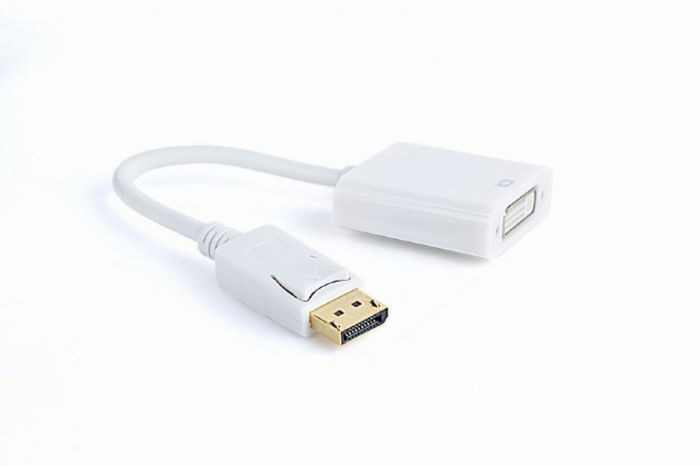 Адаптер Cablexpert DisplayPort - DVI, M/F, білий (A-DPM-DVIF-002-W) пакет