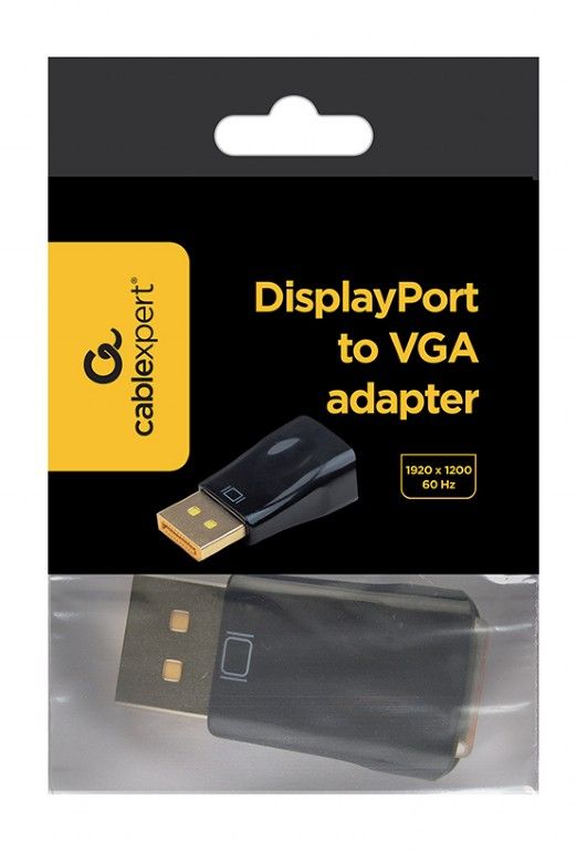 Адаптер Cablexpert DisplayPort - VGA (M/F), чорний (A-DPM-VGAF-01) пакет