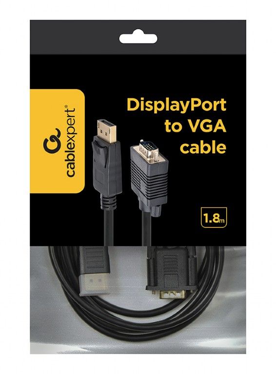 Кабель Cablexpert DisplayPort - VGA (M/M), 1.8 м, чорний (CCP-DPM-VGAM-6) пакет