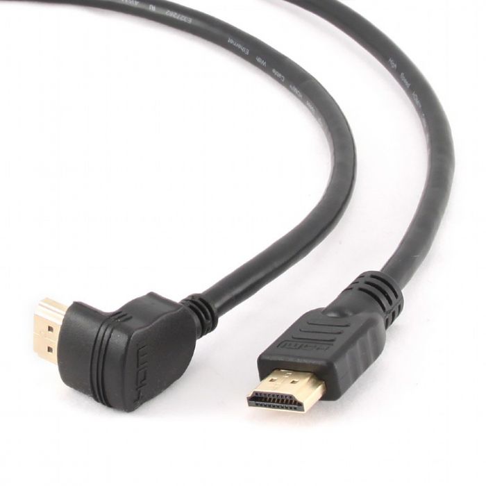 Кабель Cablexpert HDMI - HDMI v1.4, вилка/кутова вилка, 3 м, чорний (CC-HDMI490-10) пакет