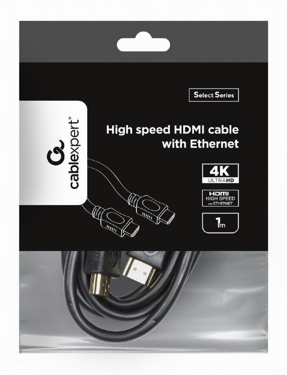 Кабель Cablexpert HDMI - HDMI v1.4, M/M, 1м, чорний (CC-HDMI4L-1M) пакет