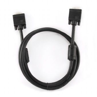 Кабель Cablexpert VGA - VGA HD15M/HD15M з 2-ма фер. кільцями, чорний, 15 м (CC-PPVGA-15M-B) пакет