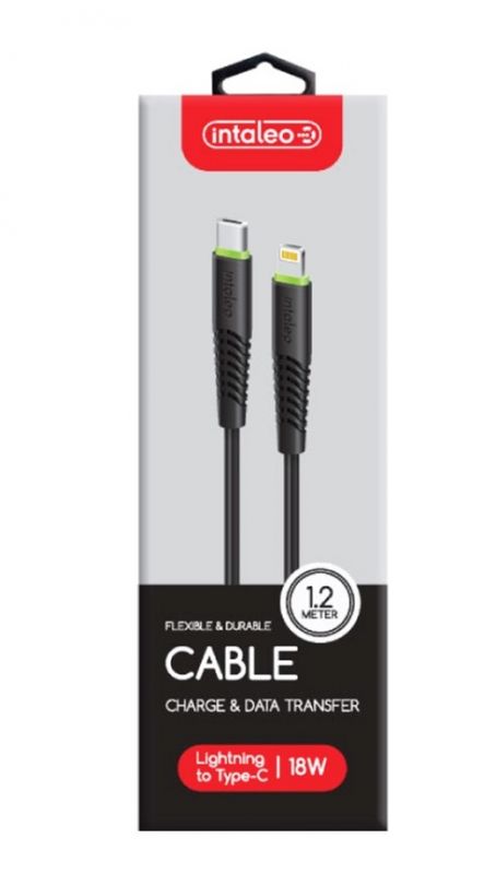 Кабель Intaleo CBFLEXTL1 USB-C-Lightning 1.2м Black (1283126542459)