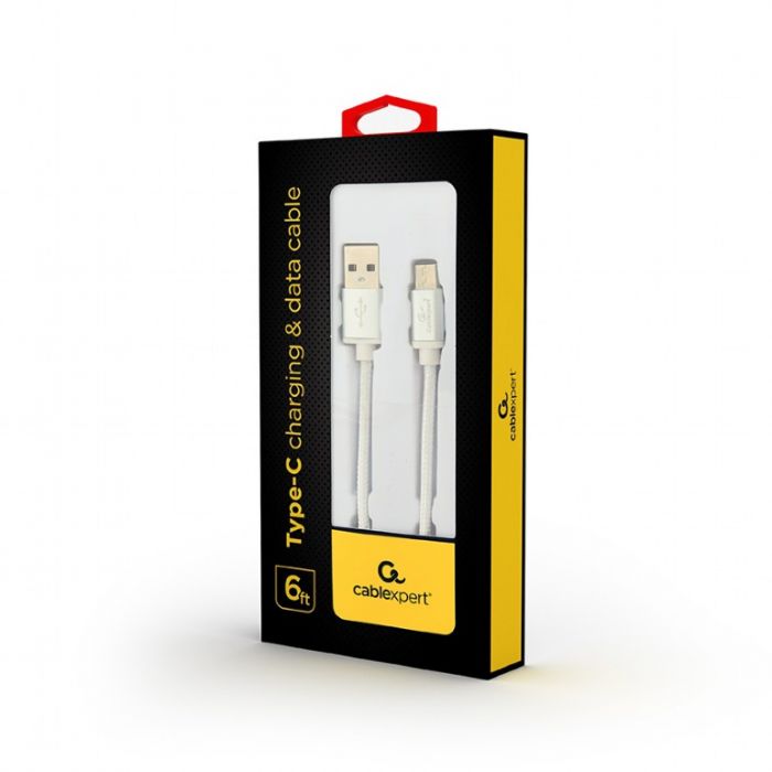 Кабель Cablexpert (CCB-mUSB2B-AMCM-6-S) USB 2.0 - USB Type-C, 1.8м, сріблястий