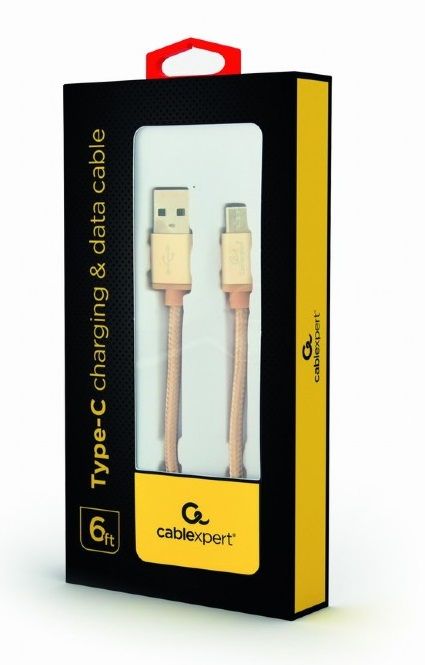 Кабель Cablexpert (CCB-mUSB2B-AMCM-6-G) USB 2.0 - USB Type-C, 1.8м, золотистий