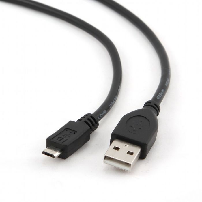 Кабель Cablexpert USB - micro USB V 2.0 (M/M), 0.1 м, чорний (CCP-mUSB2-AMBM-0.1M)