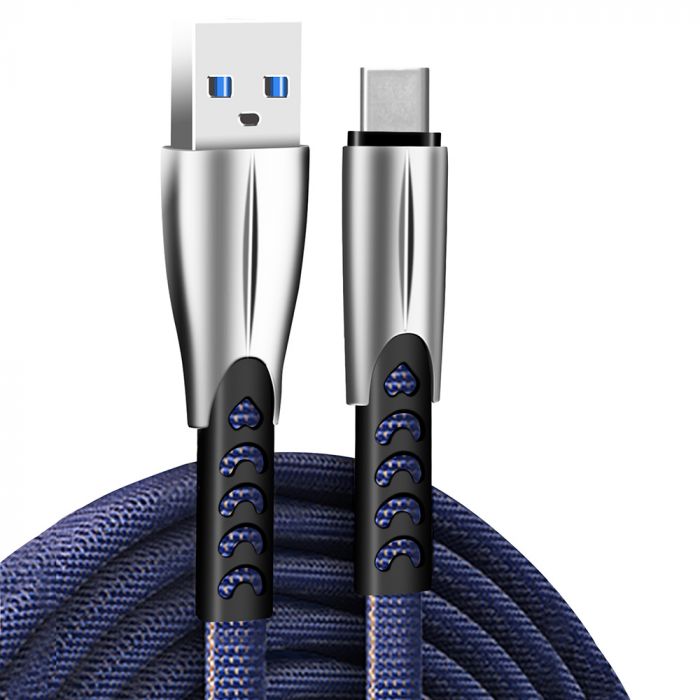 Кабель ColorWay USB-USB Type-C, 2.4А, 1м, Blue (CW-CBUC012-BL)