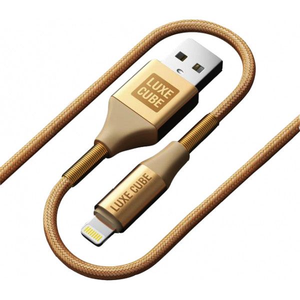 Кабель Luxe Cube Armored USB-Lightning, 1м, золотий (8886668670012)