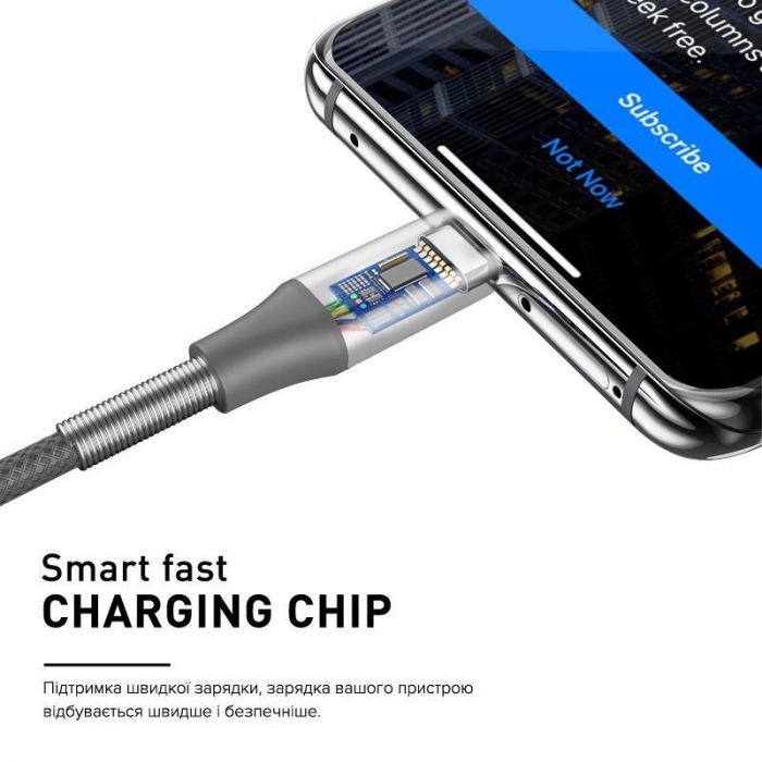 Кабель Luxe Cube Armored USB-microUSB, 1м, сірий (8886668686105)