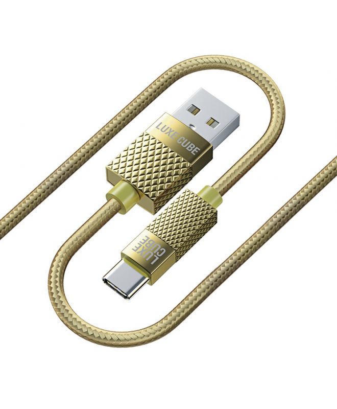 Кабель Luxe Cube Premium USB-USB Type C, 1м, золотий (8889996899681)
