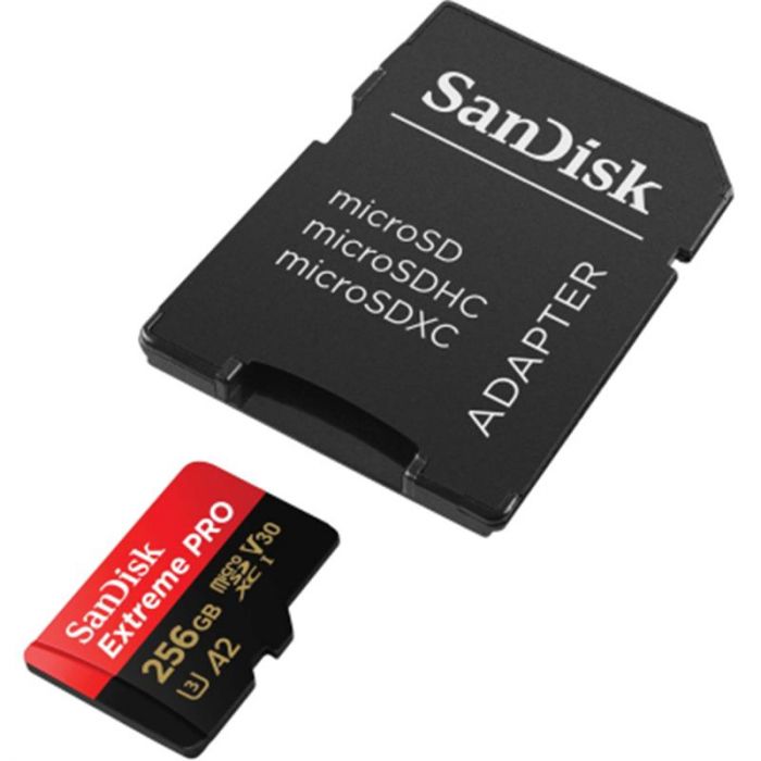 Карта пам`ятi MicroSDXC 256GB UHS-I U3 R200/W140MB/s SanDisk Extreme Pro V30 + SD-адаптер (SDSQXCD-256G-GN6MA)