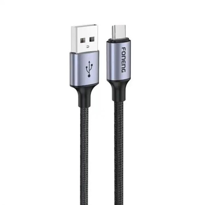 Кабель Foneng X95 Metal Head Braided Cable USB - USB-C (M/M) 3A 1.2 м Black (X95-CA-TC)