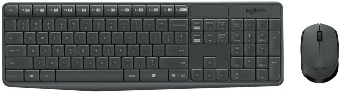 Комплект (клавіатура, мишка) бездротовий Logitech MK235 Grey USB (920-007931)