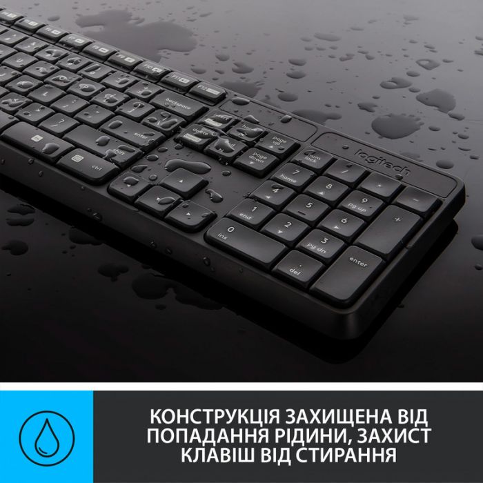 Комплект (клавіатура, мишка) бездротовий Logitech MK235 Grey USB (920-007931)