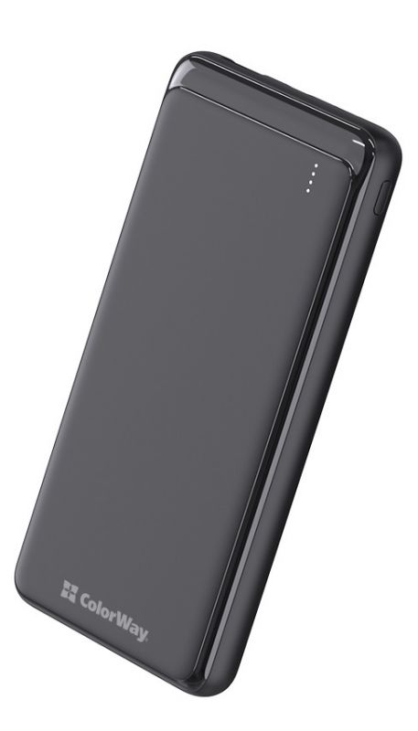 Універсальна мобільна батарея ColorWay Slim 10000mAh Black (CW-PB100LPF2BK)