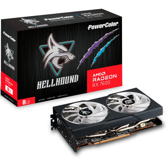 Відеокарта AMD Radeon RX 7600 8GB GDDR6 Hellhound PowerColor (RX 7600 8G-L/OC)