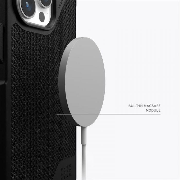 Чохол-накладка Urban Armor Gear Metropolis LT Magsafe для Apple iPhone 15 Pro Kevlar Black (114277113940)