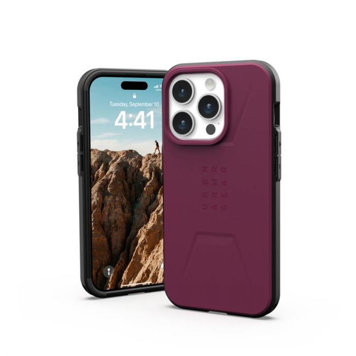 Чохол-накладка Urban Armor Gear Civilian Magsafe для Apple iPhone 15 Pro Bordeaux (114275119049)