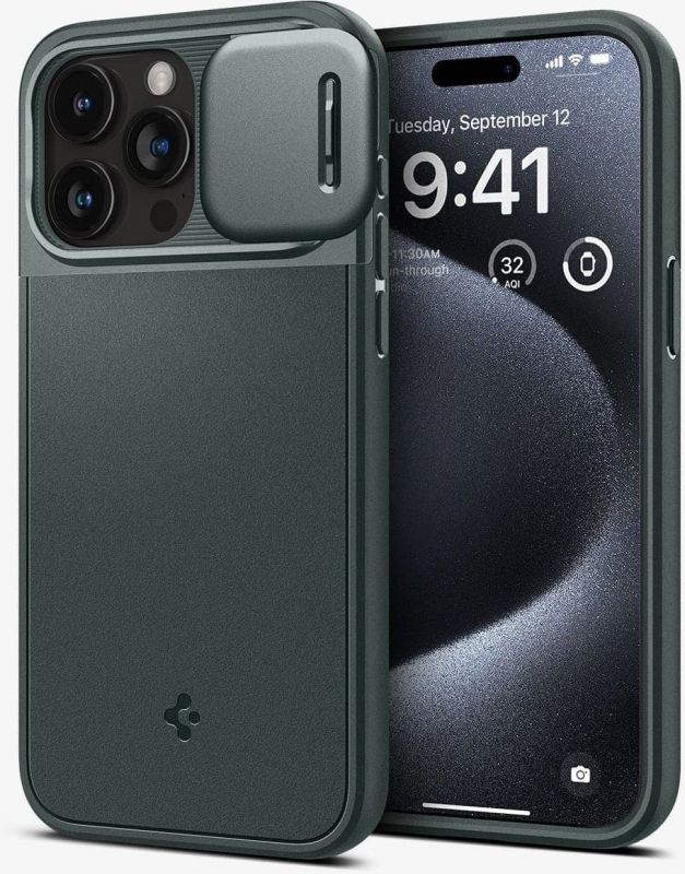Чохол-накладка Spigen Optik Armor MagFit для Apple iPhone 15 Pro Abyss Green (ACS06739)