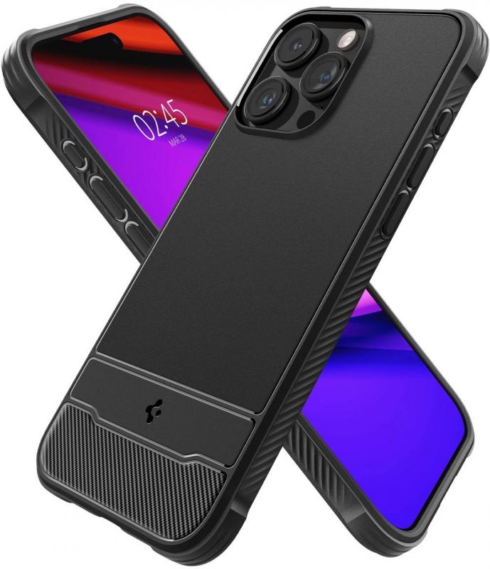 Чохол-накладка Spigen Rugged Armor MagFit для Apple iPhone 15 Pro Matte Black (ACS06703)