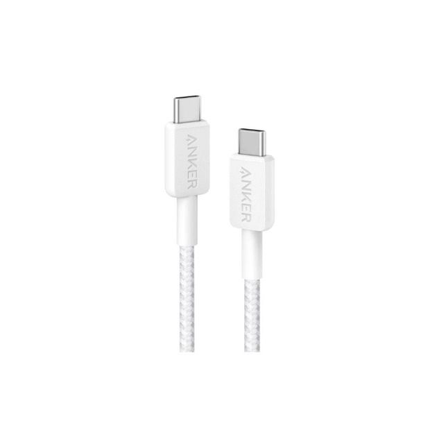 Кабель Anker 322 USB-C - USB-C, 1.8 м, White (A81F6H21)