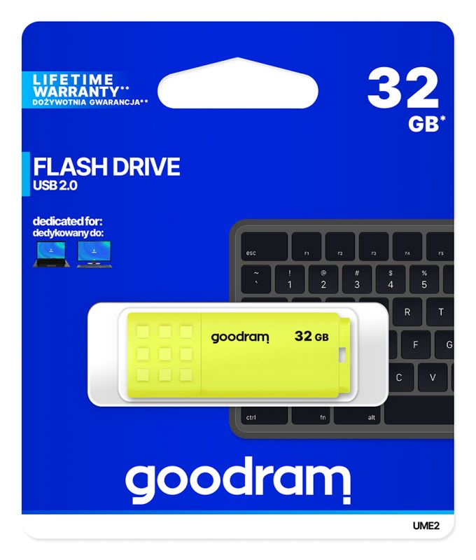 Флеш-накопичувач USB3.2 32GB GOODRAM UME2 Yellow (UME2-0320Y0R11)