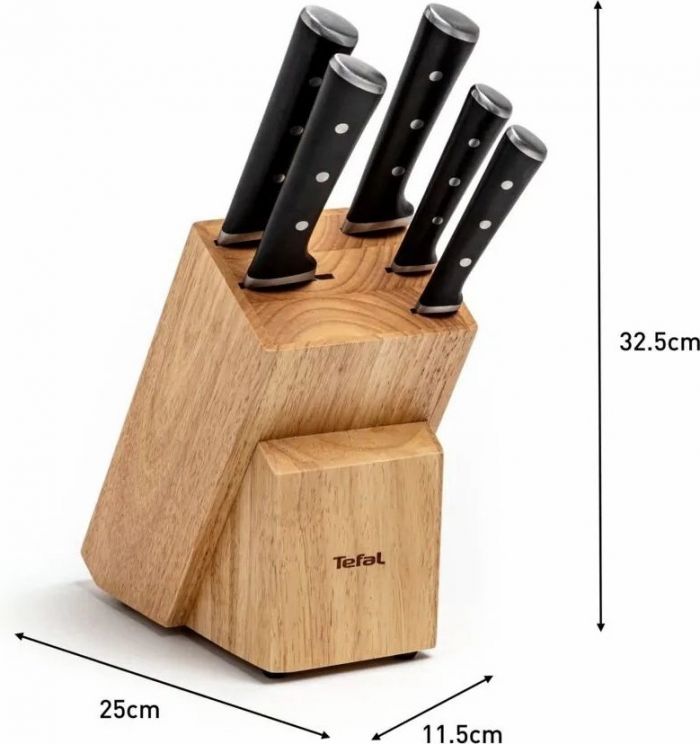Набір ножів Tefal Ice Force у дерев`яній колоді 5 предметів (K232S574)