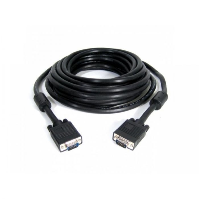 Кабель Cablexpert VGA - VGA HD15M/HD15M з 2-ма фер. кільцями, чорний, 20 м (CC-PPVGA-20M-B) пакет