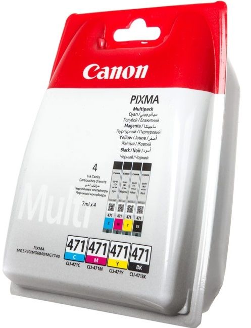 Картридж Canon (CLI-471) PIXMA MG5740/MG6840 Bk/C/M/Y (0401C004) MultiPack