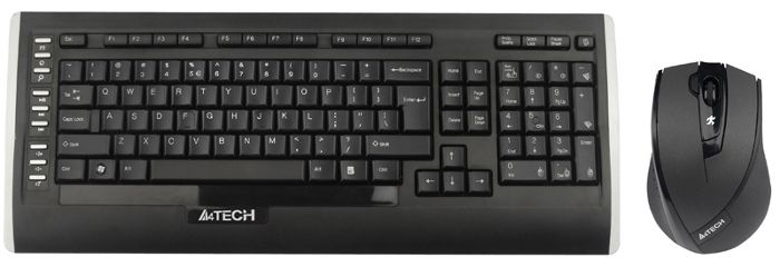 Комплект (клавіатура, мишка) бездротовий A4Tech 9300F Black USB