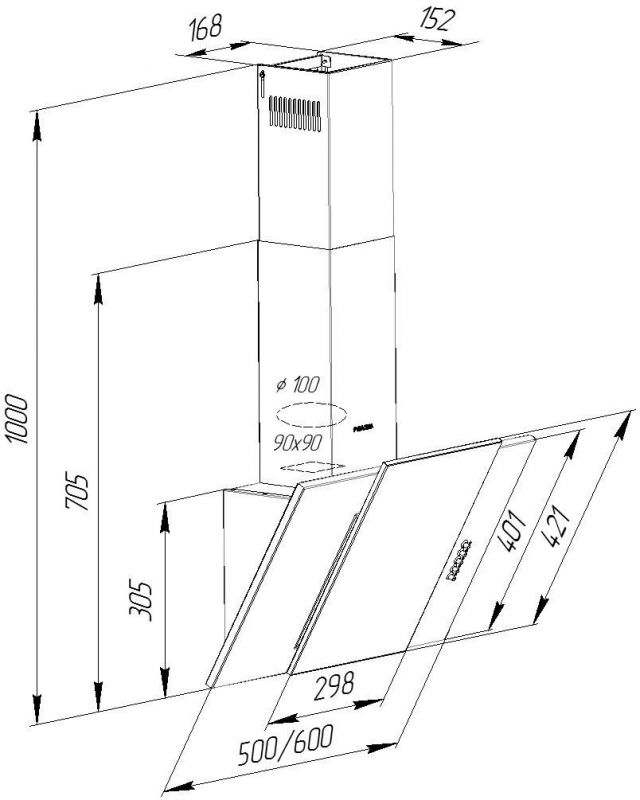 Витяжка Pyramida KZ 50 BL