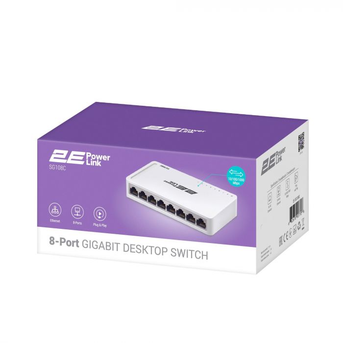 Комутатор 2E PowerLink SF108C (8xFE, некерований)