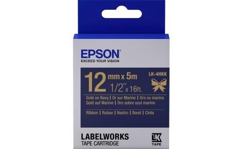 Стрічка Epson LK4HKK Ribbon Gold/Navy 12mm/5m (C53S654002)