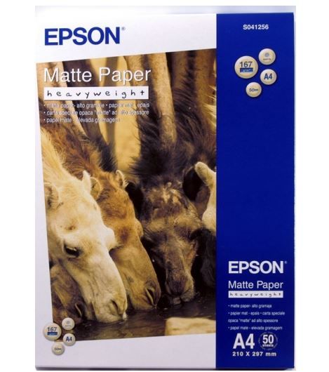 Фотопапiр EPSON Matte Paper-Heavyweight матовий 167г/м2 A4 50л (C13S041256)
