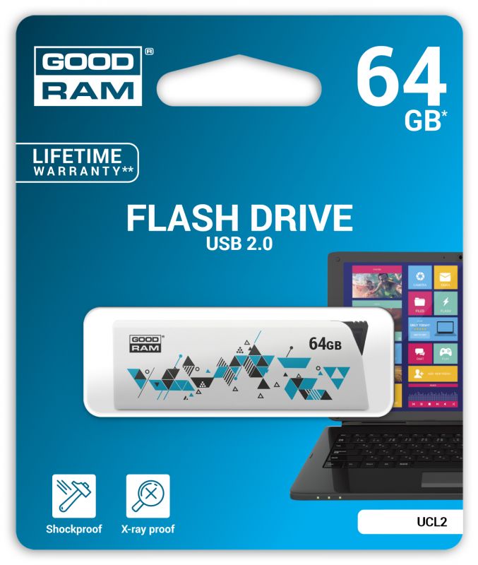 Флеш-накопичувач USB 64GB GOODRAM Cl!ck White (UCL2-0640W0R11)