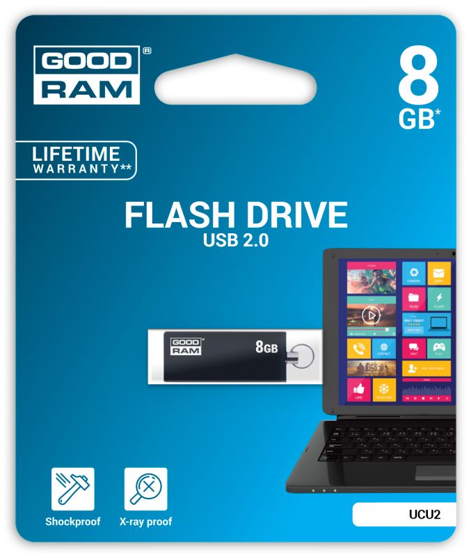 Флеш-накопичувач USB  8GB GOODRAM UCU2 (Cube) Black (UCU2-0080K0R11)