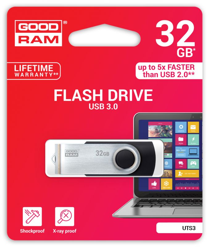 Флеш-накопичувач USB3.2 32GB GOODRAM UTS3 (Twister) Black(UTS3-0320K0R11)