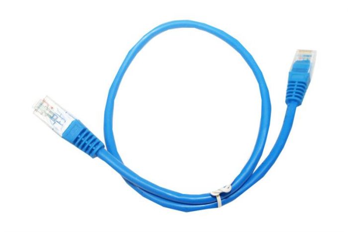 Патч-корд литой, UTP, RJ45, Cat.5e, 0,5m, синій