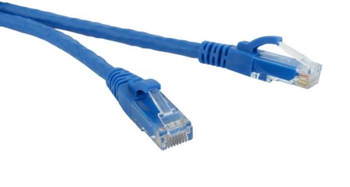 Патч-корд литой, UTP, RJ45, Cat.5e, 0,5m, синій