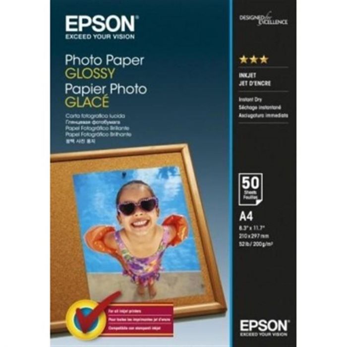 Фотопапiр EPSON Glossy Photo Paper глянцевий 200г/м2 А4 50арк. (C13S042539)