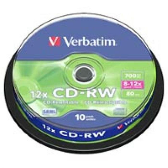 CD-RW Verbatim (43480) 700MB 12x Cake, 10шт 