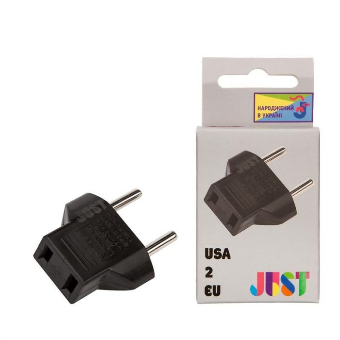 Адаптер Just USA2EU Plug Black (PLG-USA2EU-BLK)