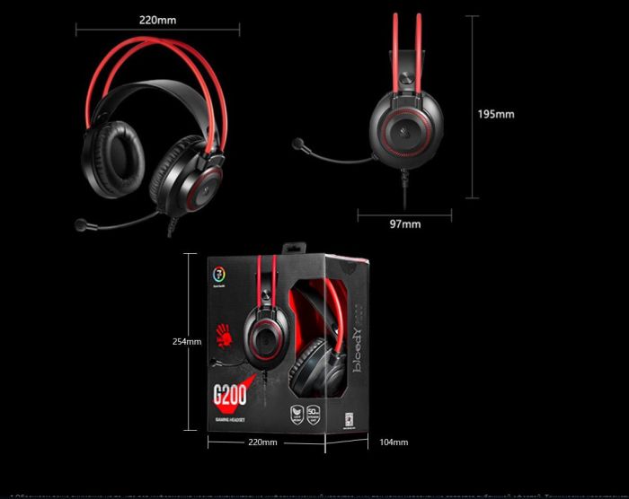 Гарнітура Bloody G200 Black/Red