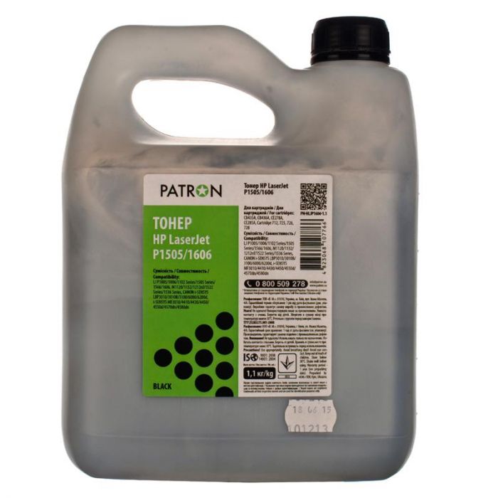 Тонер Patron (PN-HLJP1606-1.1) HP LJ P1505/1606 Black, 1.1 кг