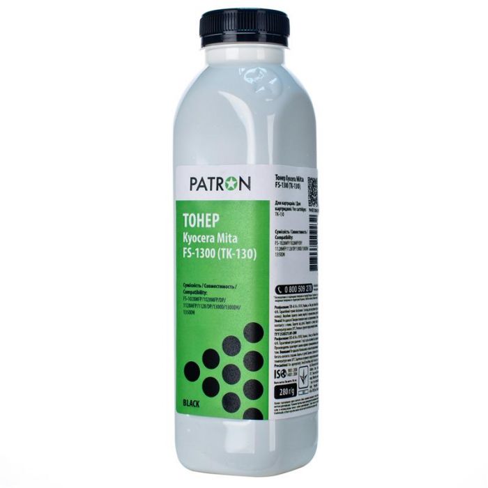 Тонер Patron (PN-KFS1300-280) Kyocera Mita FS-1300 (TK-130) Black, 280 г