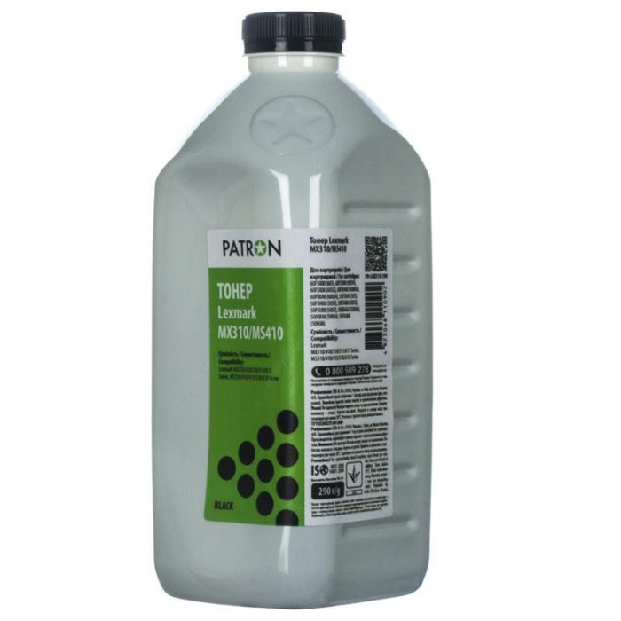 Тонер Patron (PN-LMX310-290) Lexmark MX310/MS410 Black, 290 г