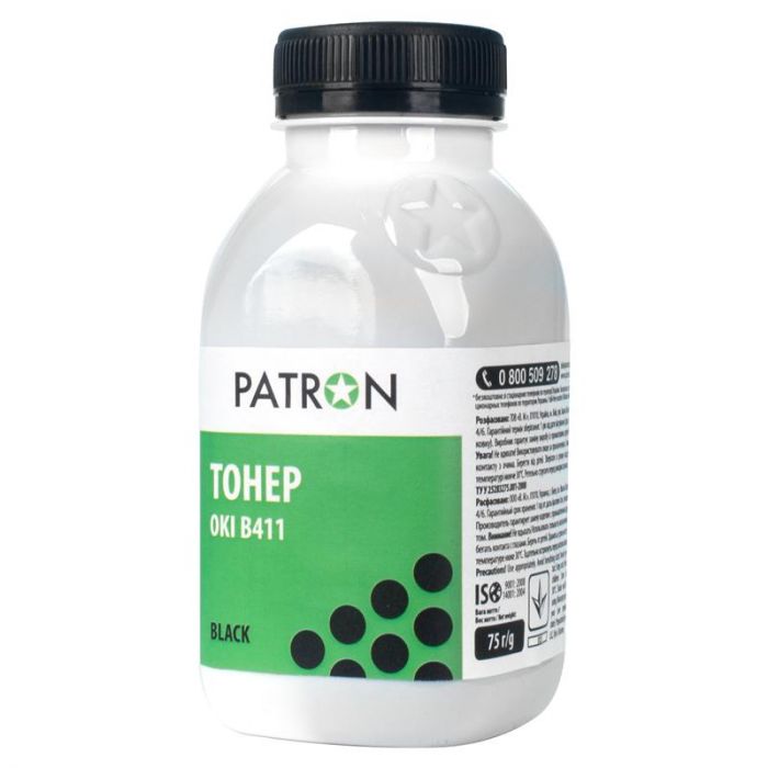 Тонер Patron (PN-OB411-075) OKI B411 Black, 75 г