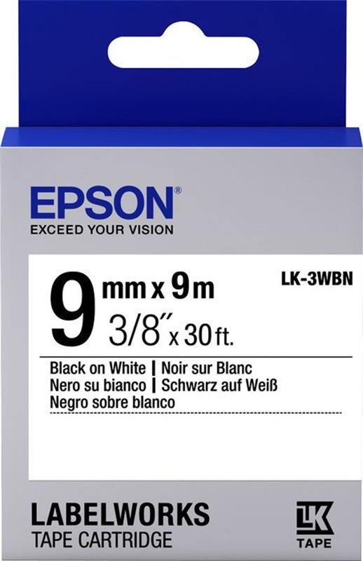 Стрічка Epson LK3WBN Standard Black/White 9mm/9m (C53S653003)