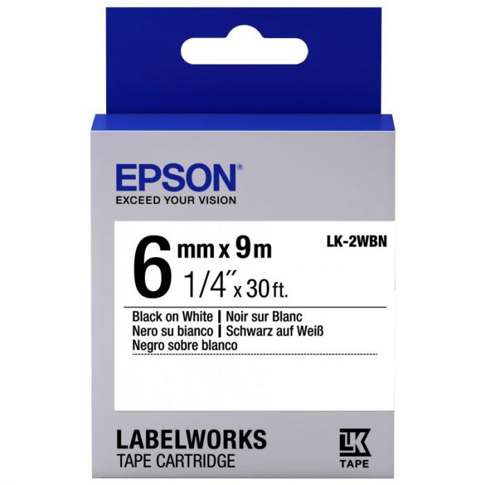 Стрічка Epson LK2WBN Standard Black/White 6mm/9m (C53S652003)