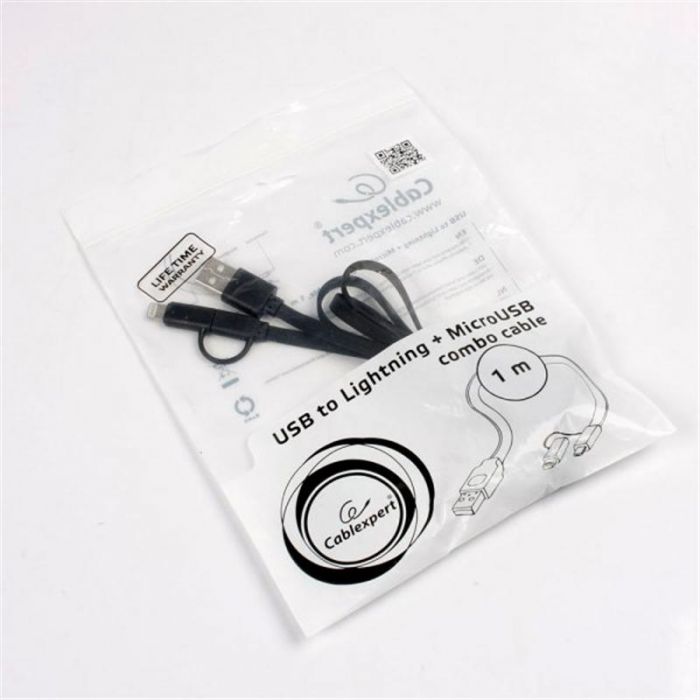 Кабель Cablexpert (CC-USB2-AMLM2-1M) USB2.0 BM - Lightning/Micro USB, 1м